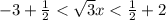 - 3 + \frac{1}{2} < \sqrt{3} x < \frac{1}{2} + 2