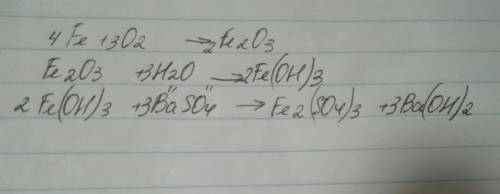 Fe-> fe2o3-> fe (oh)3-> fe2 (so4)3