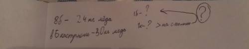 Написать только условие ? ? 24 кг меда разлили поровну у 8 банок, а еще 30 кг поровну в 6 кастрюль .