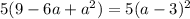 5(9 - 6a + {a}^{2} ) = 5(a - {3})^{2}