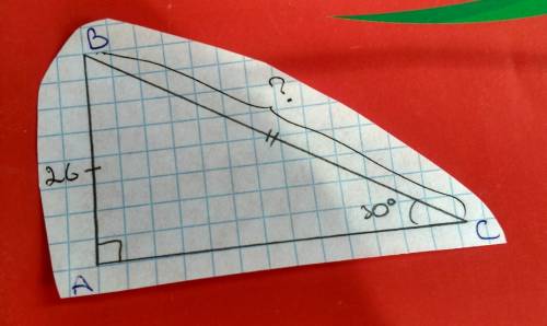 Втреугольнике abc a=90 градусов ab=26 см и c=30 градусов,найдите длину гипотенузы