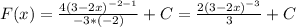 F(x)= \frac{4(3-2x)^{-2-1}}{-3*(-2)} +C= \frac{2(3-2x)^{-3}}{3}+C