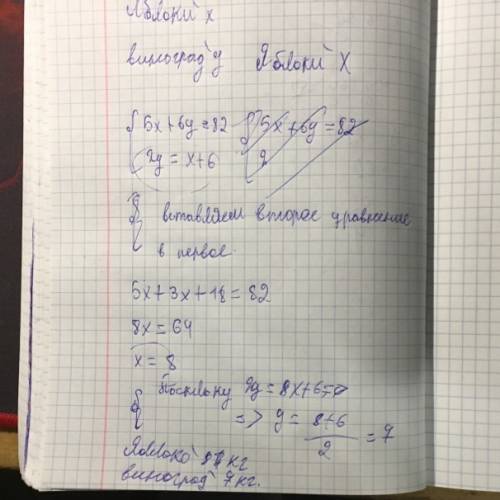 Вмагазин завезли 5 ящиков яблок и 6 ящиков винограда общая масса 82 кг.какова масса 1 ящика яблок и