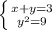 \left \{ {{x + y = 3} \atop { y^{2} = 9}} \right.