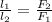 \frac{l_{1}}{l_{2}}=\frac{F_{2}}{F_{1}}