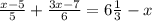 \frac{x-5}{5} + \frac{3x-7}{6} = 6\frac{1}{3}-x