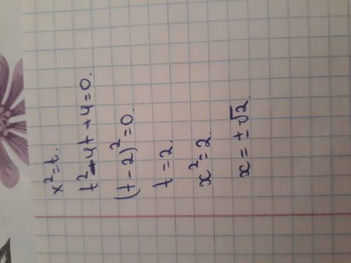 Решить x^-4x²+4=0 ^-это в четвёртый степени