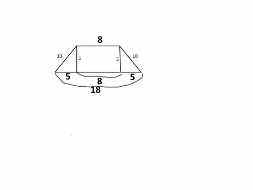 Впрямоугольной трапеции авсд боковая сторона равна ав=10см,большее основание ад=18см ,угол д=45°.най