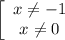 \left[\begin{array}{ccc} x\neq -1\\x \neq 0\end{array}\right