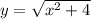 y=\sqrt{x^2+4}