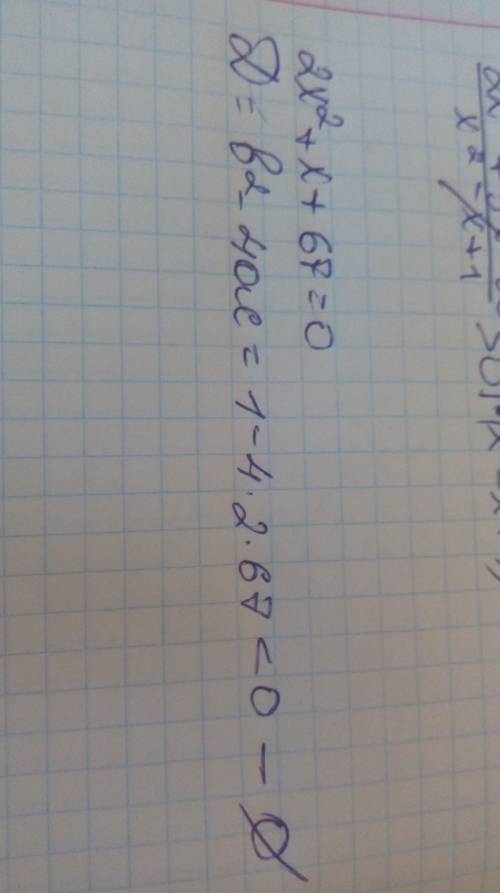 Решите уравнение с объяснением, 2х²+х+67=0