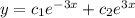 y= c_1e^{-3x} +c_2 e^{3x}