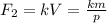 F_2 = kV = \frac{km}{p}