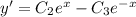 y' = C_2e^x-C_3e^{-x}