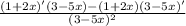\frac{(1 + 2x)'(3 - 5x) - (1 + 2x)(3 - 5x)'}{(3 - 5x)^2}