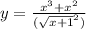 y= \frac{x^3+x^2}{( \sqrt{x+1} ^2)}