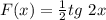 F(x)= \frac{1}{2} tg\ 2x