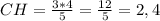 CH = \frac{3*4}{5} = \frac{12}{5} = 2,4