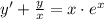 y' + \frac{y}{x} = x \cdot e^x