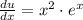 \frac{du}{dx} = x^2 \cdot e^x