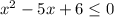 x^2-5x+6 \leq 0