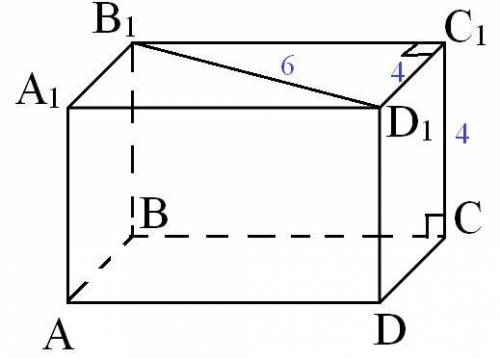 Боковое ребро прямой четырёхугольной призмы равно 4, основанием призмы является прямоугольник с диаг