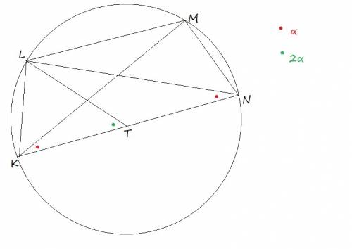 Трапеция klmn с основаниями kn и lm вписана окружность , центр которой лежит на основании kn.диогона