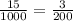 \frac{15}{1000} =\frac{3}{200}