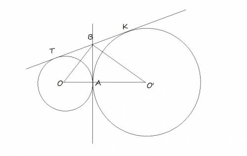Двокружности радиусов 2 и 8 касаются друг друга внешним образом в точке а общая касательная к ним пр