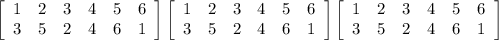 \left[\begin{array}{cccccccc}1&2&3&4&5&6\\3&5&2&4&6&1\end{array}\right] \left[\begin{array}{cccccccc}1&2&3&4&5&6\\3&5&2&4&6&1\end{array}\right] \left[\begin{array}{cccccccc}1&2&3&4&5&6\\3&5&2&4&6&1\end{array}\right]