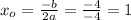 x_o=\frac{-b}{2a} =\frac{-4}{-4} =1