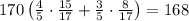 170\left(\frac{4}{5}\cdot \frac{15}{17}+\frac{3}{5}\cdot \frac{8}{17}\right)=168