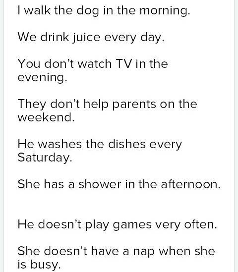 6. complete the table. be careful. all the sentences should be in present simple. present simple po