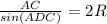 \frac{AC}{sin(ADC)} =2R