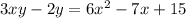 3xy-2y=6x^2-7x+15