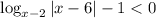 \log_{x-2}|x-6|-1