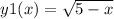 y1 (x)= \sqrt{5 - x}