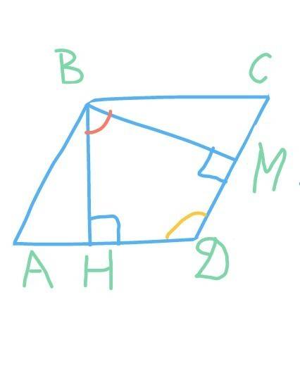 Кут між висотами паралелограма,проведеним з вершини тупого кута дорівнює 40 градусів.чому дорівнює г