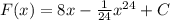 F(x)=8x-\frac{1}{24}x^{24}+C