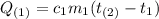 Q_{(1)} = c_{1}m_{1}(t_{(2)} - t_{1})