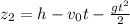 z_2 = h - v_0t - \frac{gt^2}{2}