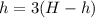 h = 3 (H-h)