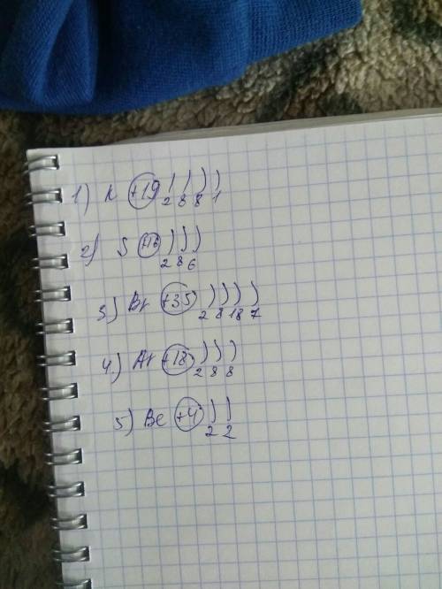 Установите число энергетических уровней для следующихэлементов: а) номер19 калий; б) номер16 сера; в