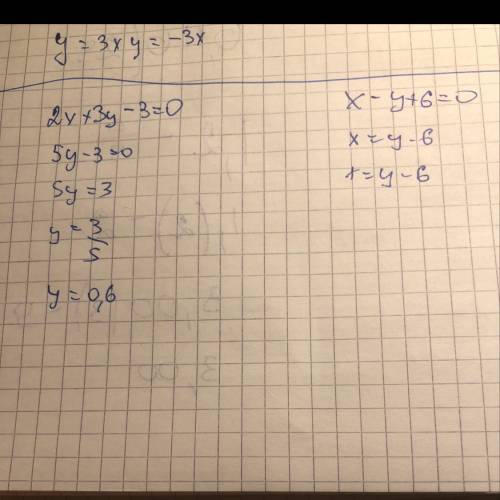 Решите систему 8 2х+3у-3=0 х-у+6=0