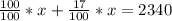 \frac{100}{100}*x + \frac{17}{100}*x = 2340