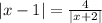 |x-1|=\frac{4}{|x+2|}