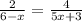 \frac{2}{6-x} =\frac{4}{5x+3}