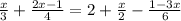 \frac{x}{3} +\frac{2x-1}{4} = 2 + \frac{x}{2} -\frac{1-3x}{6}