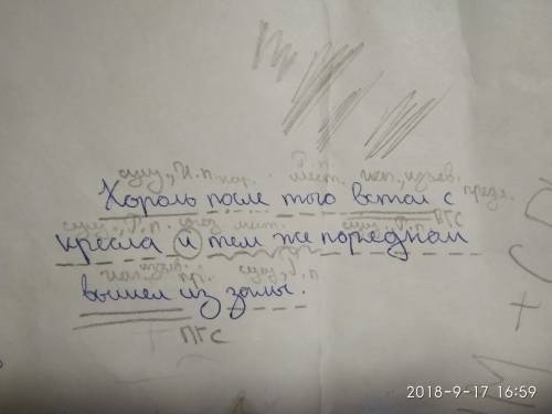 Синтаксический разбор предложения кароль после того встал с кресла и тем же порядком вышел из залы