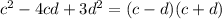 c^2-4cd+3d^2=(c-d)(c+d)